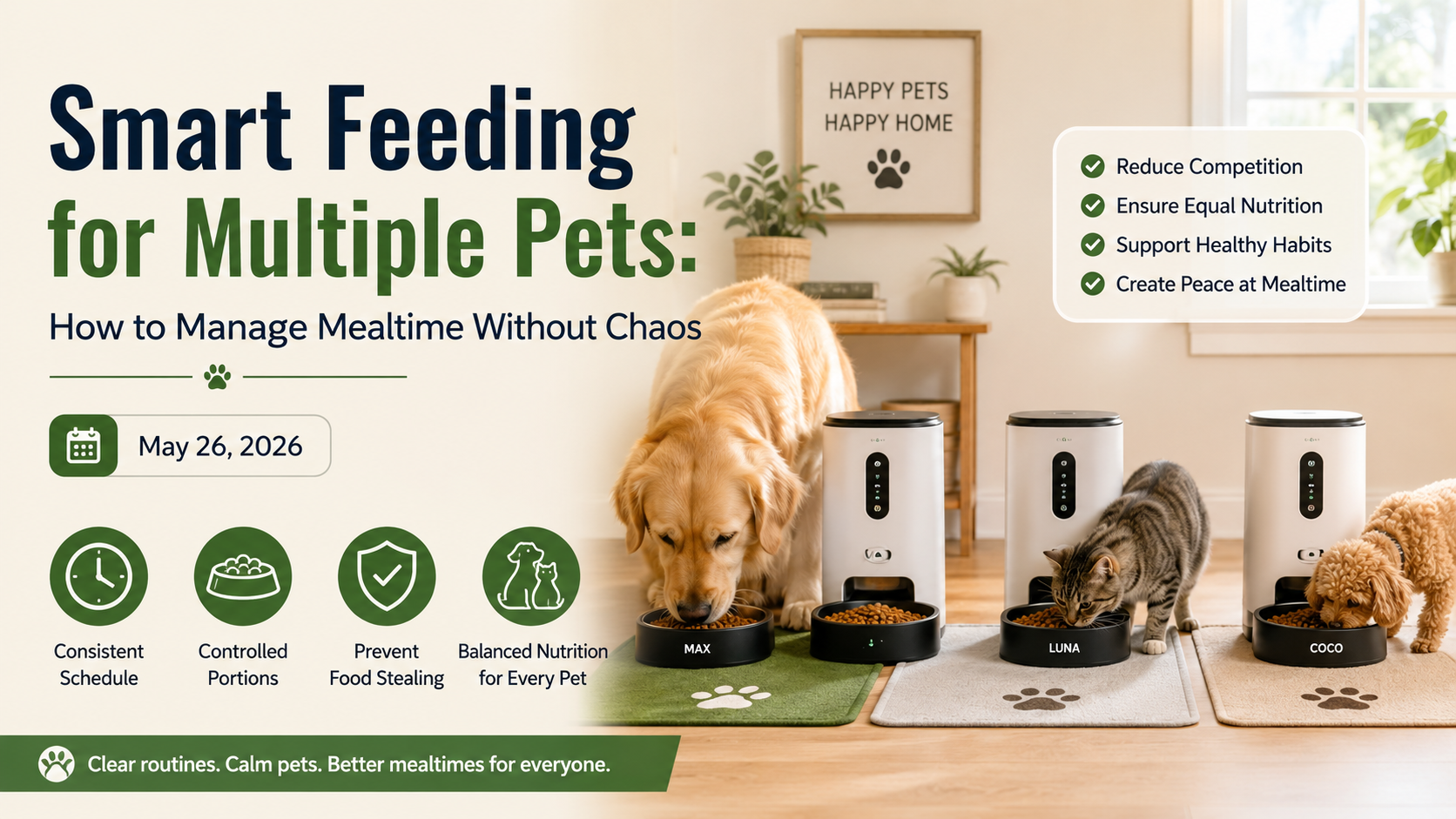 Smart Feeding for Multiple Pets: How to Manage Mealtime Without Chaos