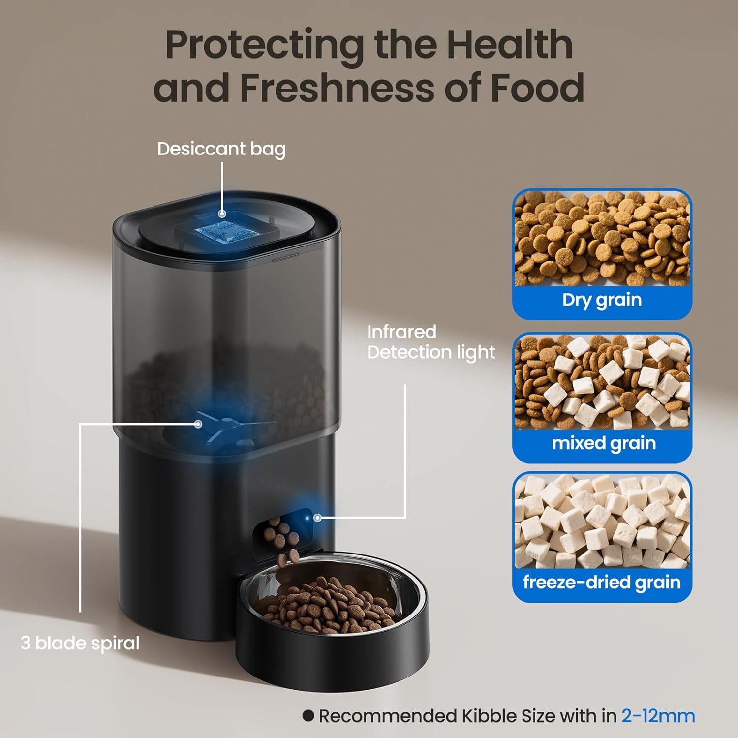 3L Automatic Cat Feeder and Water Fountain Set WiFi App Voice Recorder No Camera