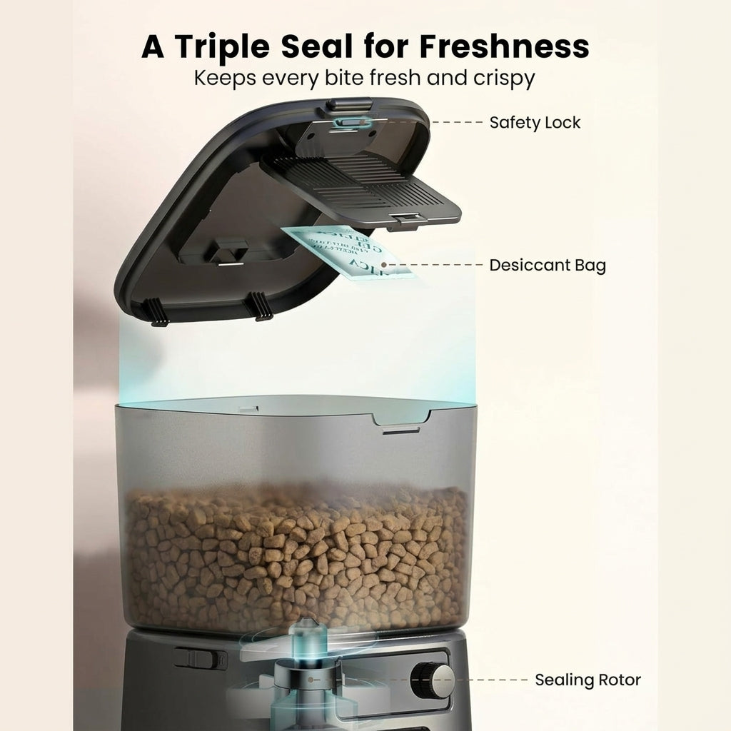 Automatic Cat Feeder WiFi App Control Portion Control No Camera 4L