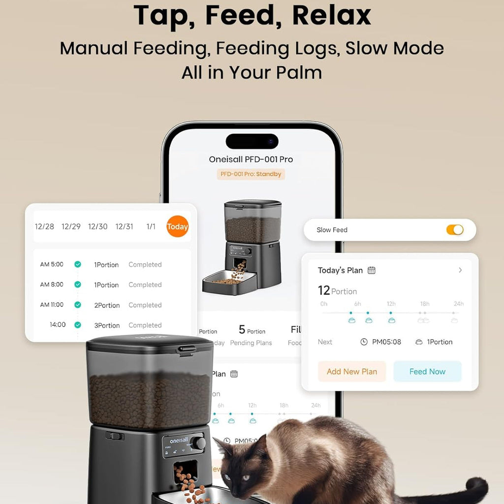 Automatic Cat Feeder WiFi App Control Portion Control No Camera 4L