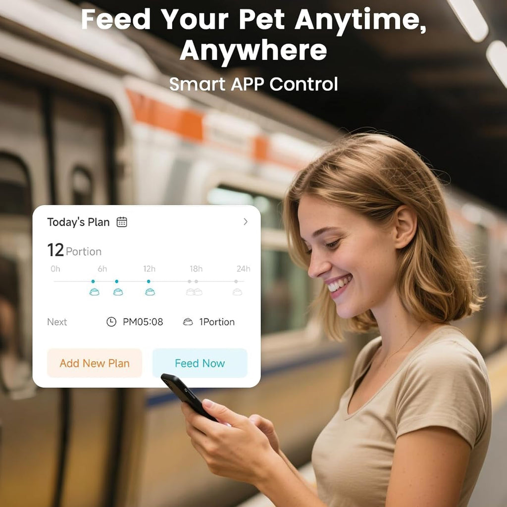 Automatic Cat Feeder WiFi App Control Portion Control No Camera 4L